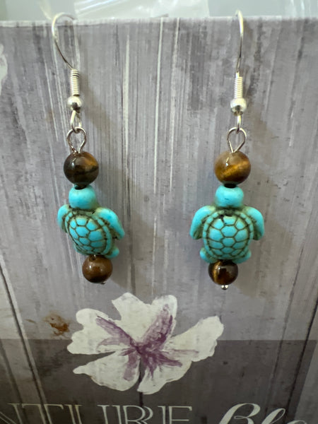 Medallion Turtle Bracelet and earrings