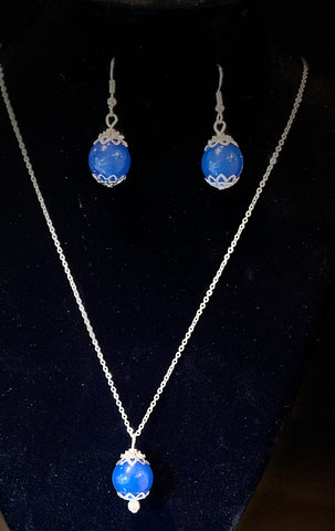 Blue Agate necklace and earrings