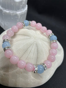 Rose quartz and aquamarine Bracelet
